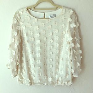 5Twelve Floral Ivory Appliqué Top